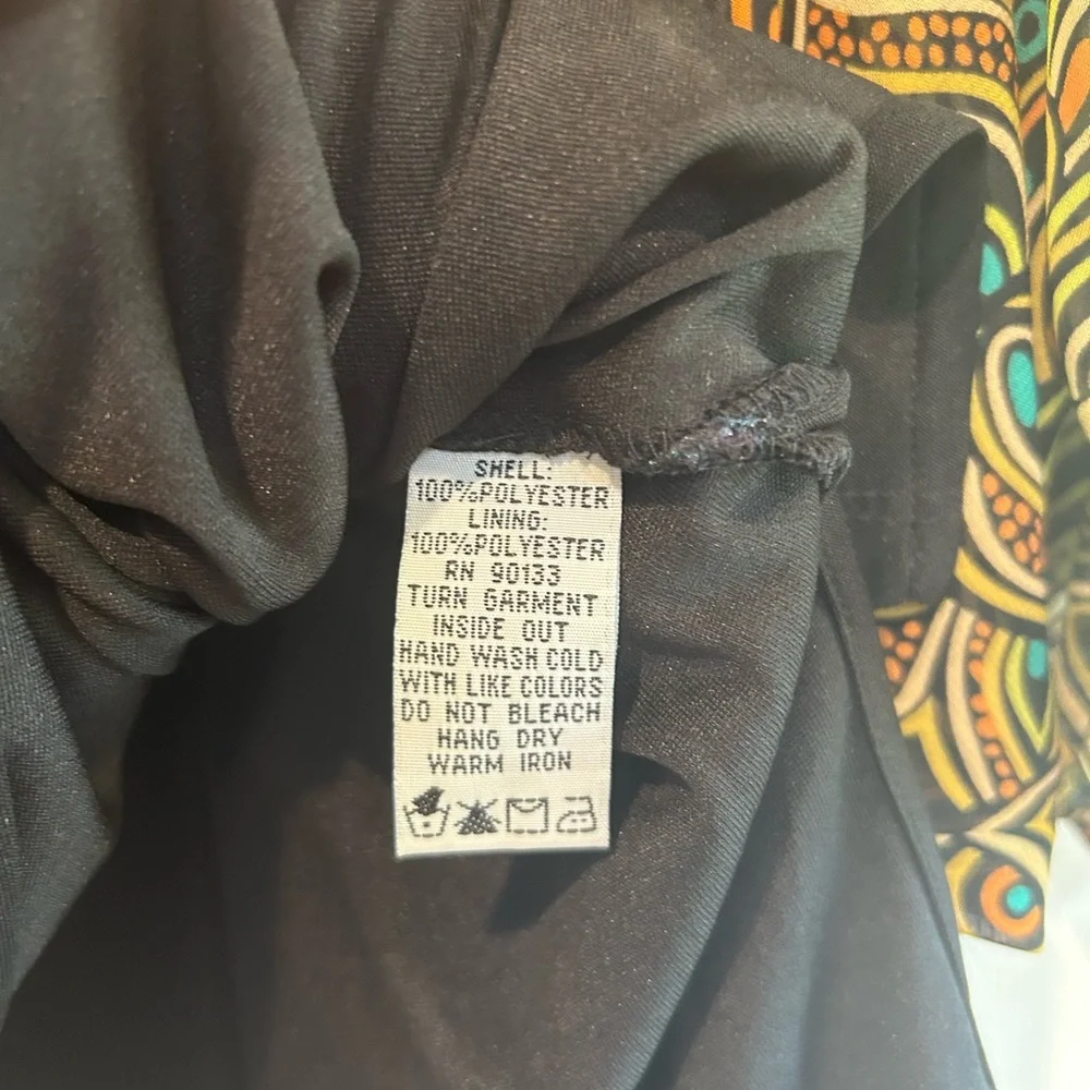 Bob Mackie Blouse Womens Plus 1X Colorful Wearable Art Batwing Dolman Lined Top - Picture 4 of 11